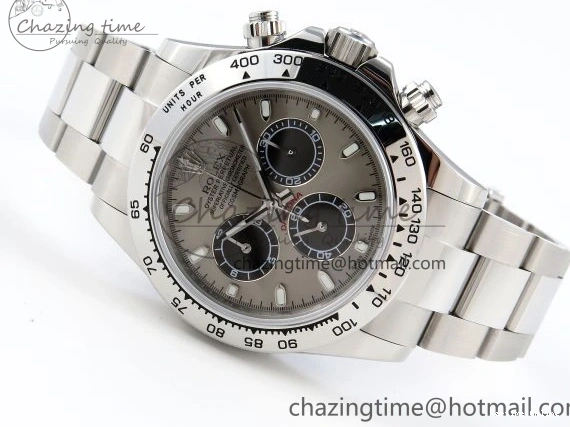 0213 DAYTONA 116509 SS OMF BEST EDITION GRAY BLACK DIAL ON SS BRACELET A7750 (SLIM MOVEMENT) Trendy 1805